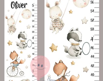 Growth chart baby Animals height chart Circus nursery Shower or birthday gift
