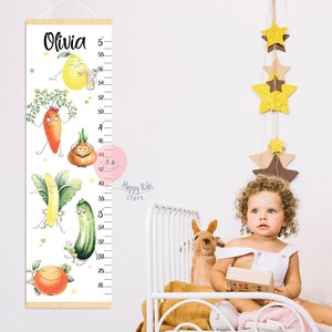 Fruit & Veggie Growth Chart – Kids Room Wall Height Ruler