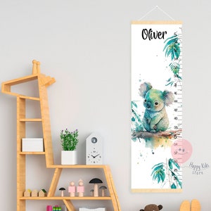 Koala Messlatte, Messlatte mit Größe, Personalisierte Messlatte für Baby, Kinderzimmer, erste Geburtstagsgeschenk