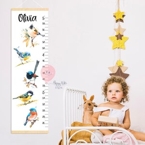 Hauteur des oiseaux courbe de croissance des oiseaux de la ville Décoration de la chambre du futur ornithologue Cadeau de douche ou d'anniversaire