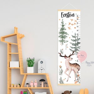 Messlatte Reh, Waldwachstafel, Messlatte für Waldtiere, Kinderzimmer Andenken