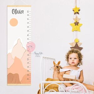 Berge golden Messlatte Landschaft Messlatte Kinderzimmer Dekor