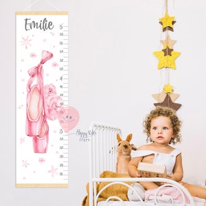 Ballet groeimeter Danser canvas hoogtemeter Ballet kinderkamer Decor meisjeskamer