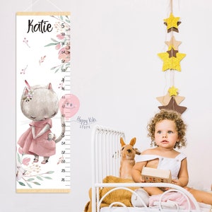 Hoogtemeter kitten groeimeter kat meisje kat Schattige dieren kinderkunst Babykamerdecoratie Douche of verjaardagscadeau
