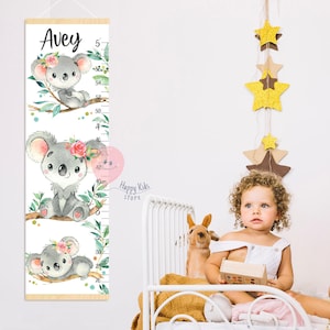 Koala Messlatte für Mädchen Australische Tiere Kinderzimmer Deko oder erste Geburtstagsgeschenk