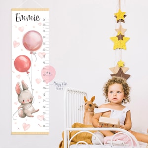 Messlatte für Messlatte mit Herzen und Luftballons, Messlatte für das Kinderzimmer