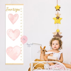 Messlatte Herzen Mädchen Messlatte Aquarell Herz Kinderzimmer Geschenk für Sie und Ihn