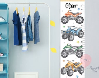 Quad bike height chart Boy growth chart Bikes nursery decor Shower or first birthday gift