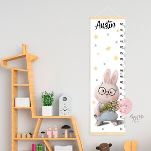 Hoogtemeter konijntje jongen/meisje Groeigrafiek dieren Baby konijn decor kinderkamer