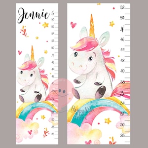Einhorn Messlatte für Messlatte mit Regenbogen und Sternen Personalisierte Messlatte für das Kinderzimmer Geburtstags- oder Duschgeschenk