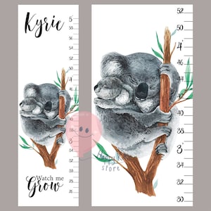 Messlatte für Baby Koala und Mama, Personalisierte Messlatte für australische Tiere, Geschenk für Frau zum Geburtstag