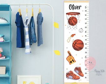 Height chart basketball Sport growth chart Future baller player nursery Shower or birthday gift