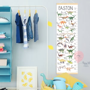 Messlatte für Dinosaurier, personalisierte Messlatte für das Kinderzimmer