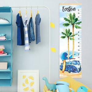 Surfing Messlatte, Messlatte für das Surfen, personalisierte Messlatte fürs Schlafzimmer, Kinderzimmer Kunst, Dusche/Geburtstagsgeschenk