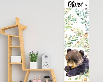 Growth Chart Bear baby – Woodland Nursery Wall Height Ruler