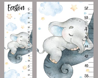 Elephant growth chart Baby elephant height chart  Cute animals nursery art Baby room decor Shower or birthday gift