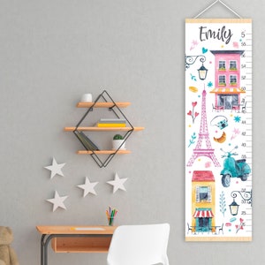 Paris Messlatte Eiffelturm Messlatte Reise Frankreich Kinderzimmer Dekoration Dusche oder erstes Geburtstagsgeschenk