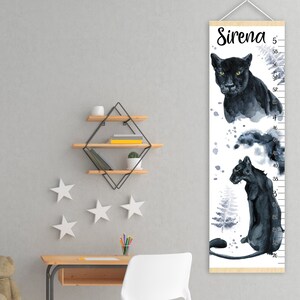 Panther Messlatte Messlatte für Eichelkinder Messlatte Tiere Kinderzimmer