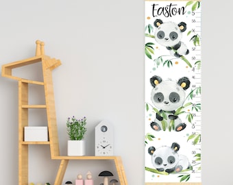 Personalized Panda Growth Chart — Baby Nursery Gift