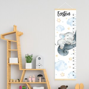 Elephant Growth Chart – Baby Elephant Nursery Height Ruler image 2