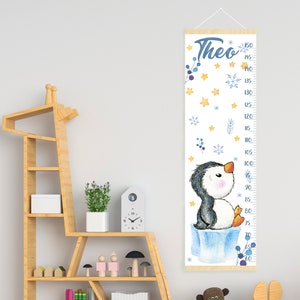 Süße Messlatte für Pinguine, Messlatte für Messgröße auf Leinwand, Messlatte der kleinen Pinguine