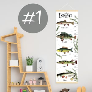 Moderne Messlatte für das Fischen auf Leinwand