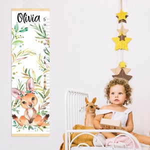 Känguru Messlatte für Mädchen Australische Tiere Kinderzimmer Geschenk zur Geburt oder zum ersten Geburtstag