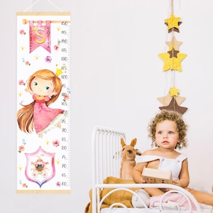 Prinses groeimeter Sprookjesachtige hoogtemeter Babymeisje kinderkamer kunstdecoratie Cadeau voor verjaardag of verjaardag