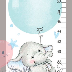 Elephant Growth Chart Personalized Growth Chart Baby Elephant and ...