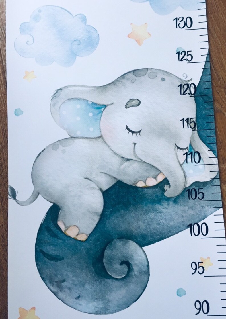 Elephant Growth Chart – Baby Elephant Nursery Height Ruler image 4