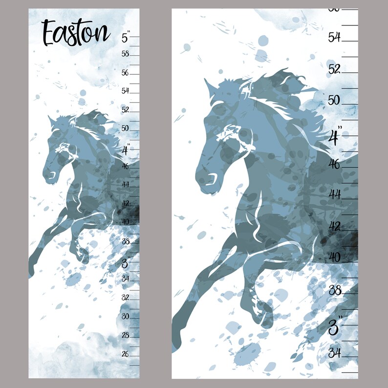 Horse Growth Chart Custom Canvas Personalized Height Chart Etsy