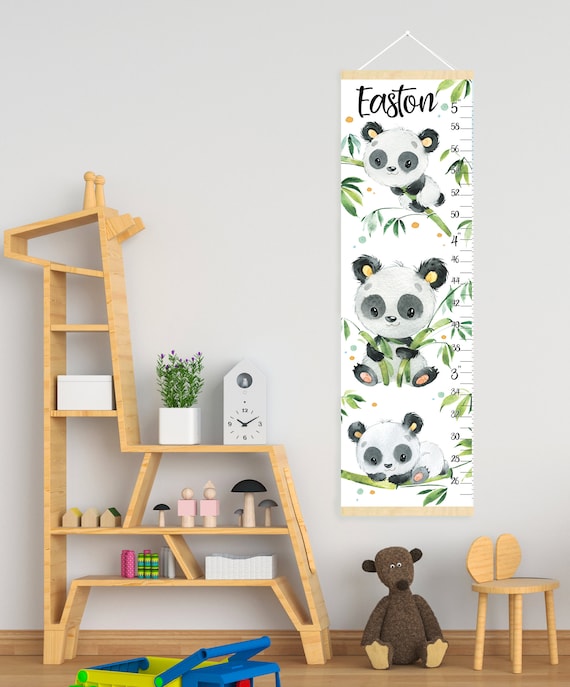 Panda bear growth chart Pandas nursery decor Animals height chart