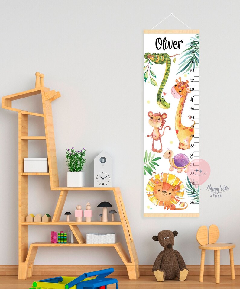 Growth Chart Jungle Safari Animals Height Chart African Theme Etsy