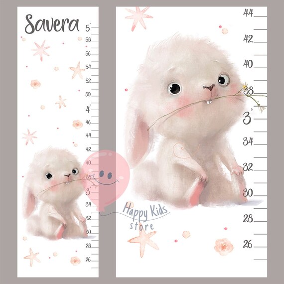 Bunny Baby Growth Chart Personalized Height Chart Rabbit Etsy Uk