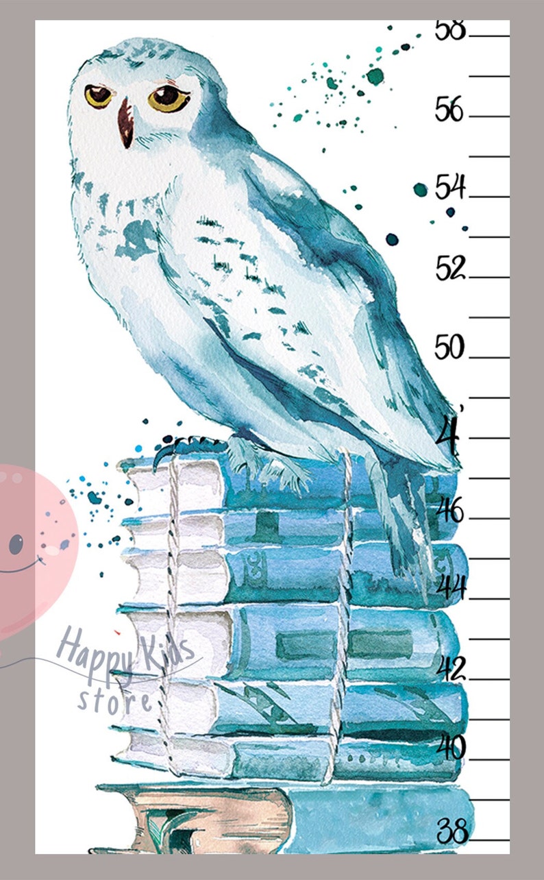 growth-chart-book-stack-owl-height-chart-book-lover-nursery-etsy