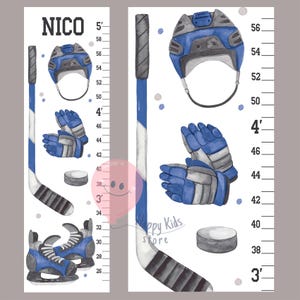 Hockey Wachstumstabelle Sport Baby Dekor Hockeyspieler Messlatte Dusche oder Geburtstagsgeschenk