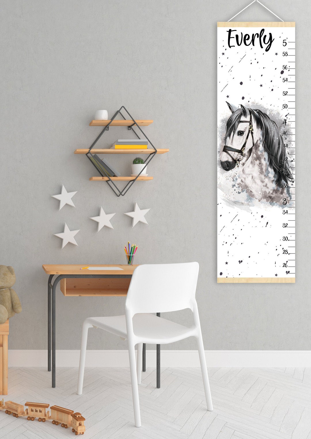 Horse Growth Chart Personalized Height Chart Mustang Nursery or Kid