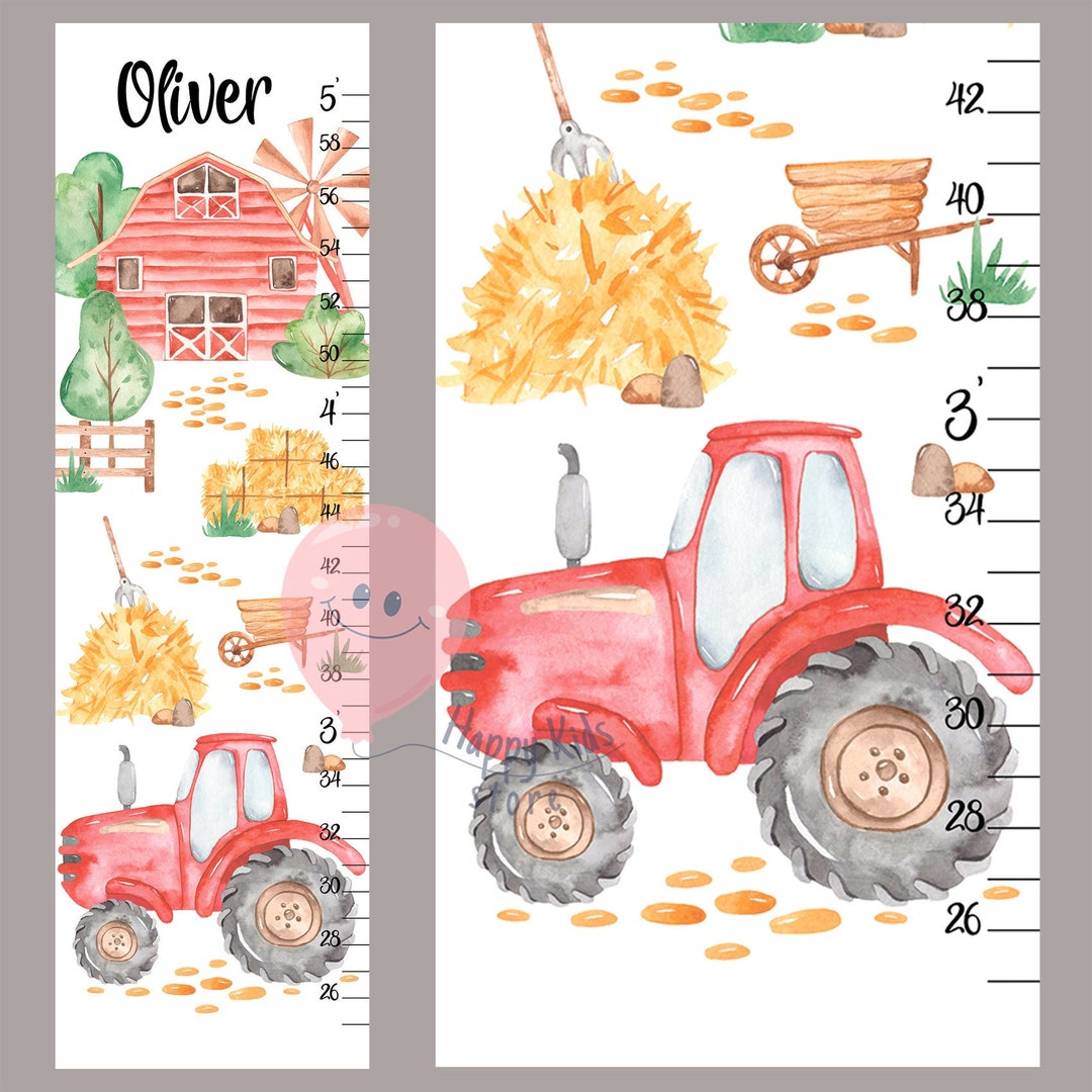 Farm Growth Chart Tractor Height Chart Farmer Baby Nursery Room Decor