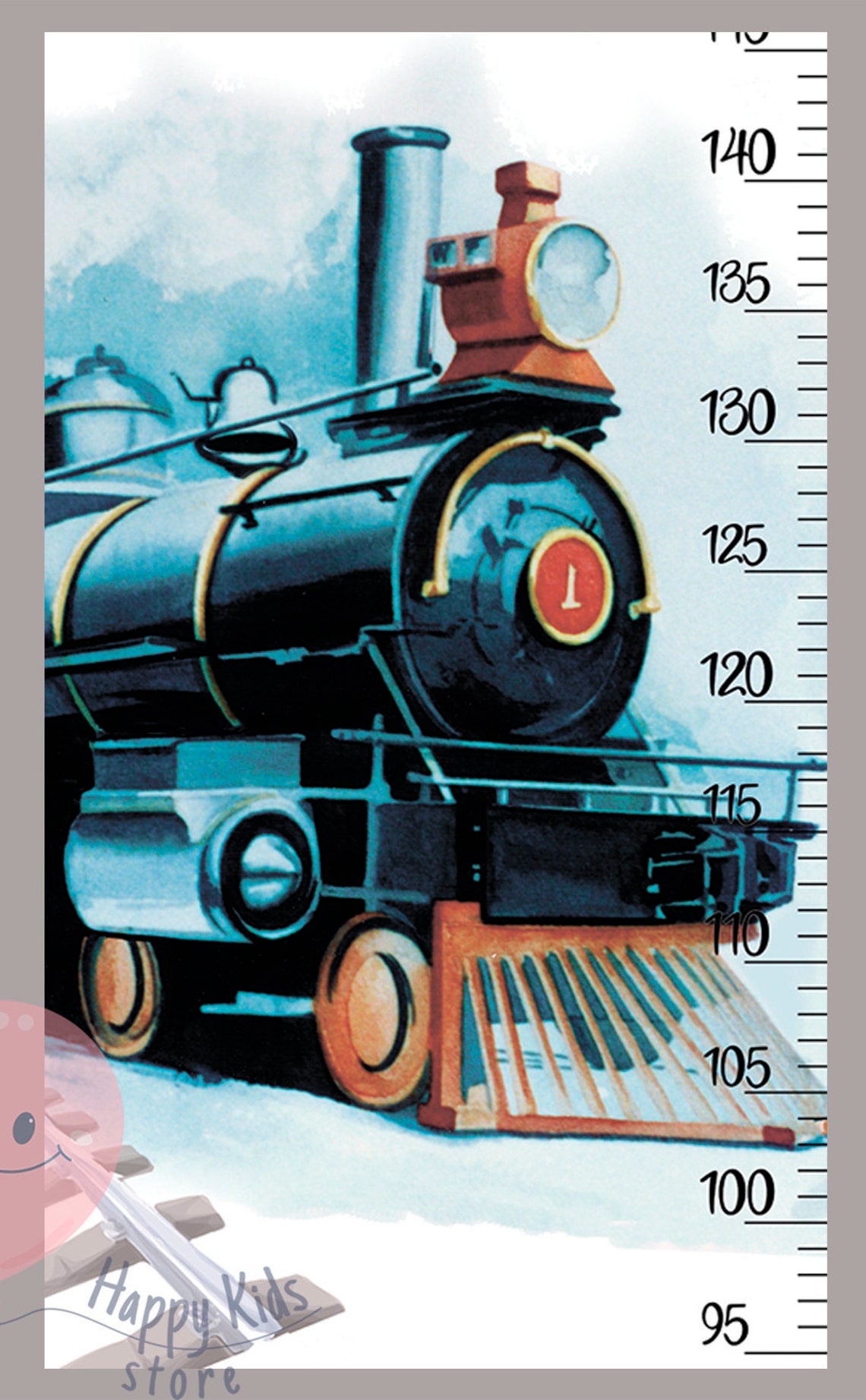 Train Height Chart Growth Chart Train Kid Gift Etsy