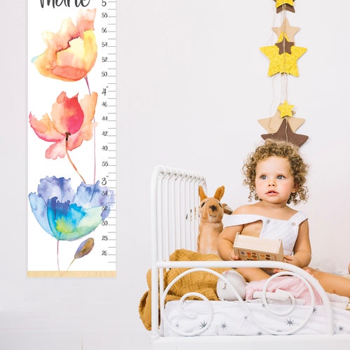 Growth Chart Nursery Decor Custom Canvas Growth Chart Etsy