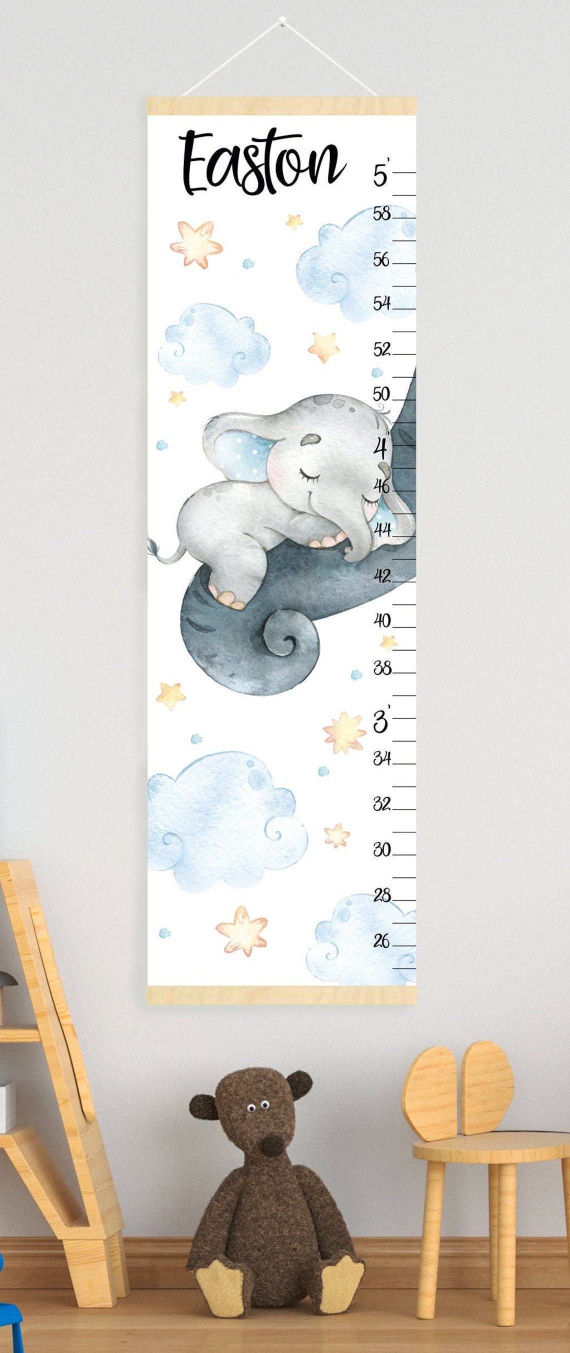 Elephant Growth Chart Baby Elephant Height Chart Cute Animals Etsy