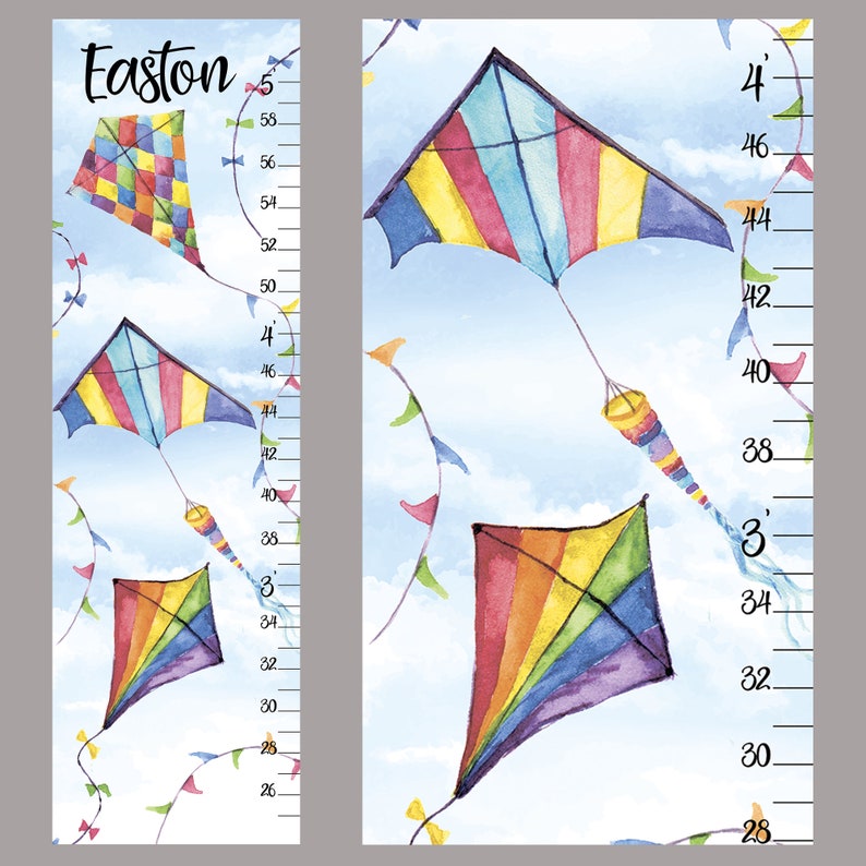 Kite in the Wind Growth Chart Sky Height Chart Kites Nursery Etsy