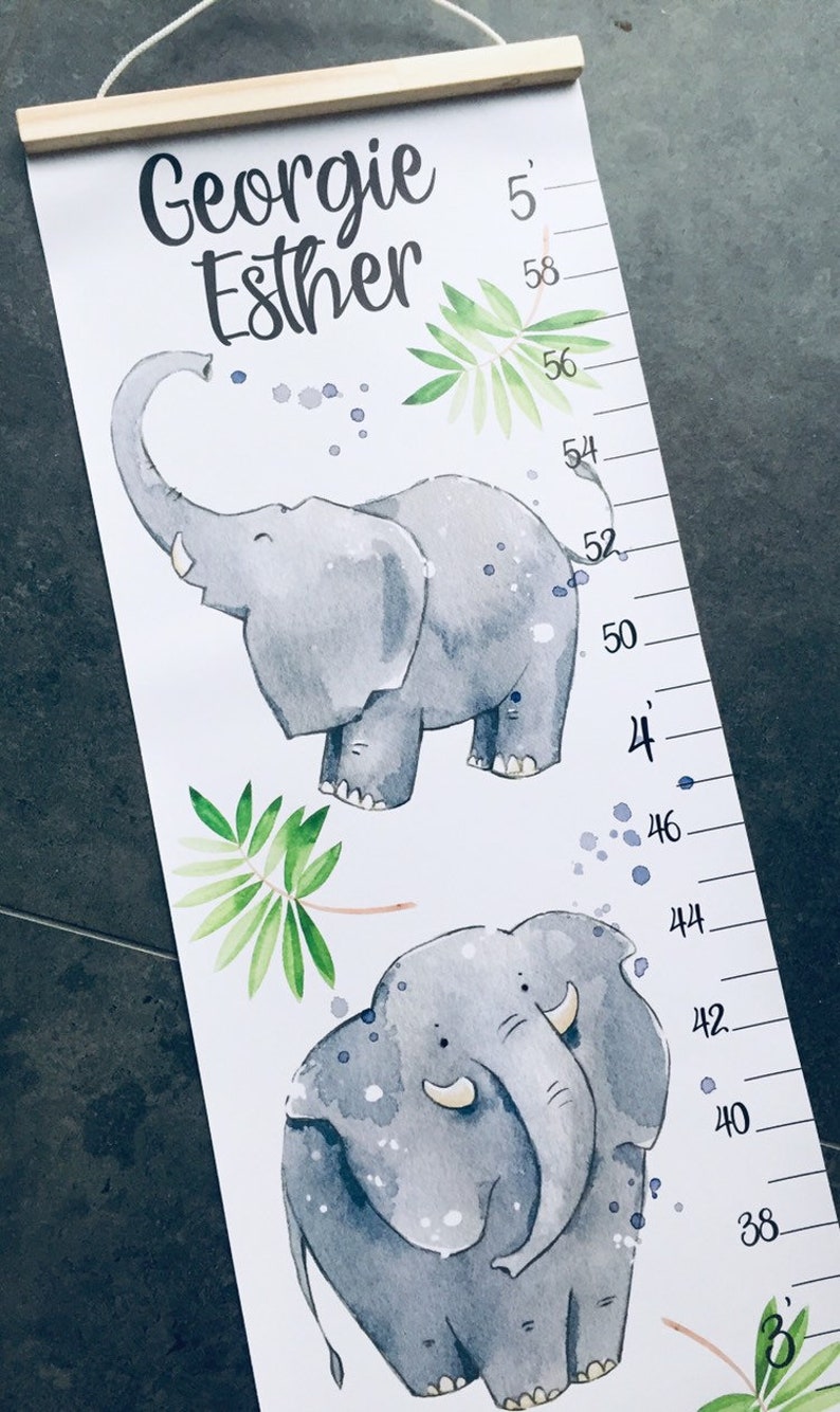 Elephant Height Chart Baby Elephant Growth Chart Animals Etsy