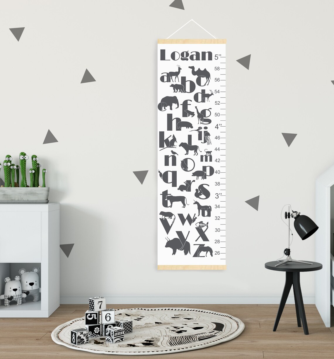 Personalized Abc's Alphabet Canvas Growth Chart Custom - Etsy