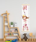 Princess growth chart Canvas height chart for baby girl Fairytale nursery art Kids pink room decor Baby shower gift product logo