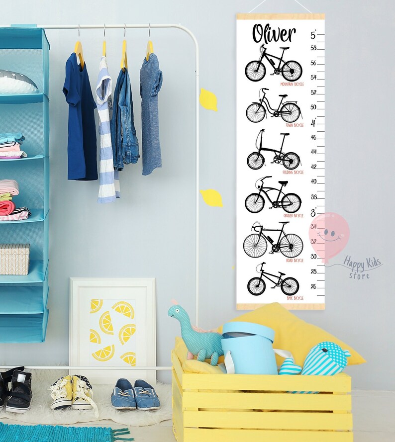 Bike Height Chart Bicykle Growth Chart Cycling Baby Nursery Etsy