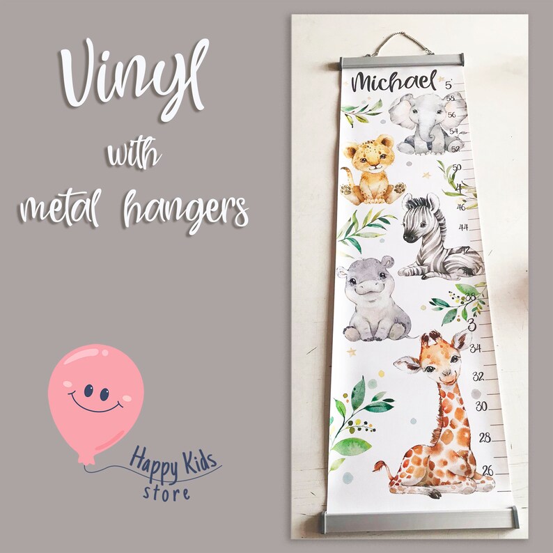 Hearts Height Chart Girl Growth Chart Watercolor Heart Nursery Wall Art