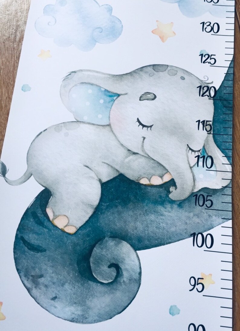 Elephant Growth Chart – Baby Elephant Nursery Height Ruler image 5