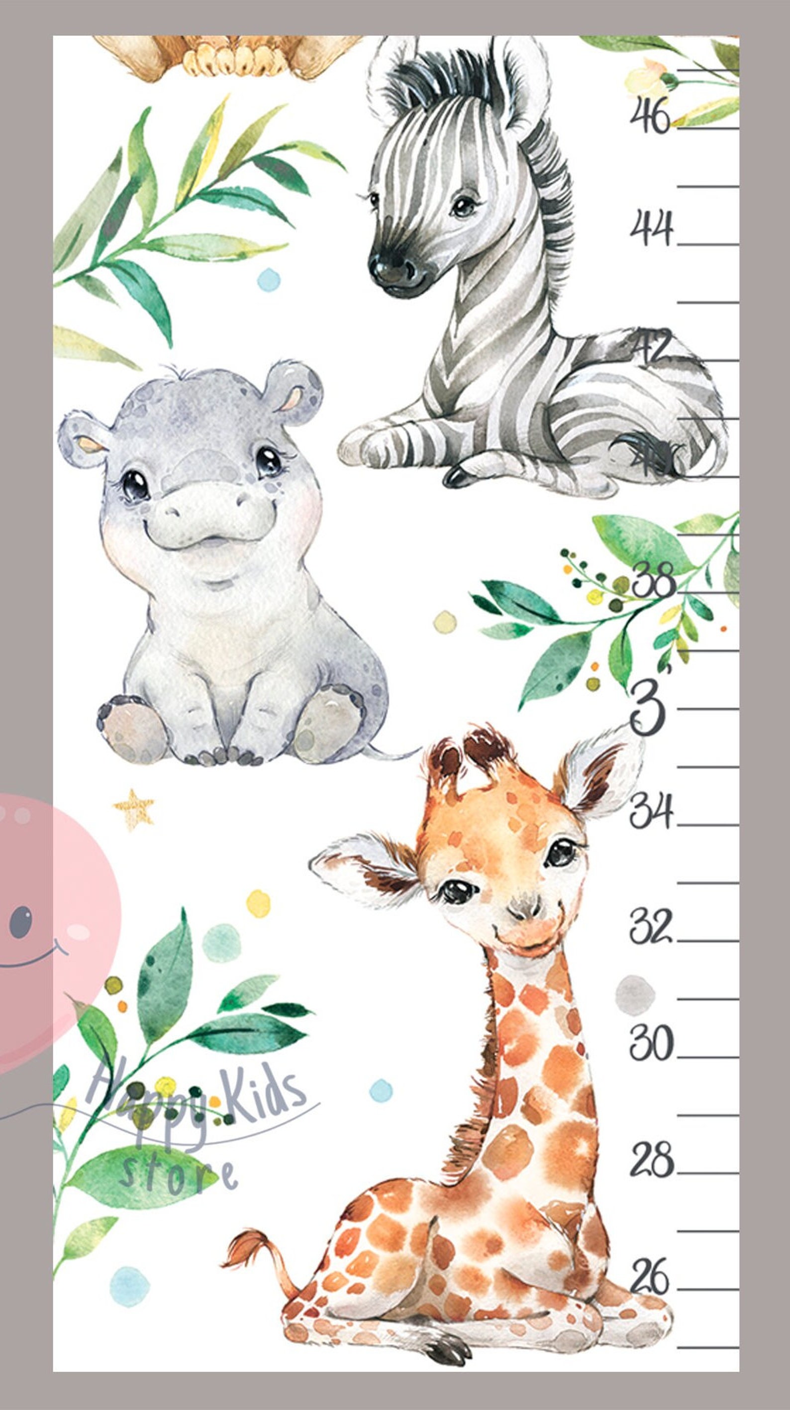 Jungle Animals Height Chart Safari Animals Growth Cha vrogue.co