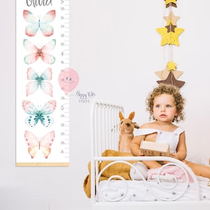 Groeigrafiek vlinder Meisje hoogtemeter Vlinder kinderkamerdecoratie Cadeau voor verjaardag of verjaardag